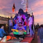 गणपति बप्पा मोरया के जयकारों के बीच गणेश प्रतिमा का विसर्जन